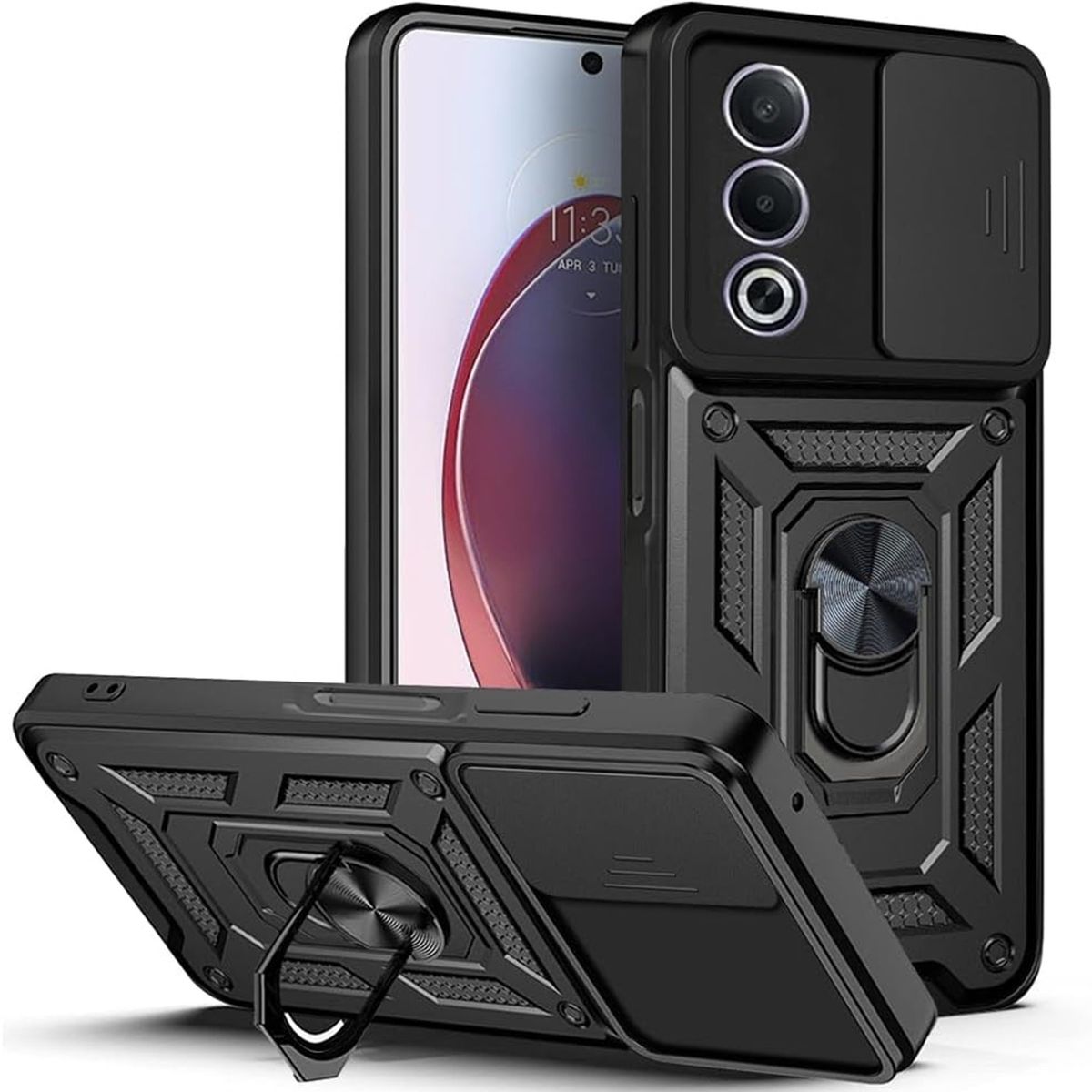 GENERICO - Funda Forro Estuche Case Slider Compatible Con Oppo A80 5G Negro