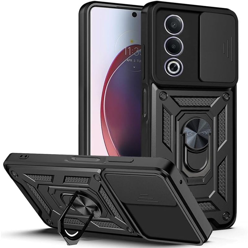 GENERICO - Forro Funda Case Protector Cámara Slider Compatible Oppo A80 5G Negro