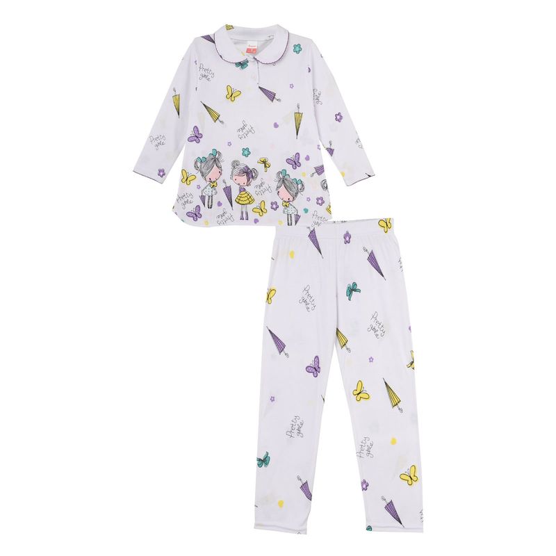 SANTANA - Pijama Niña Cenefa Morado