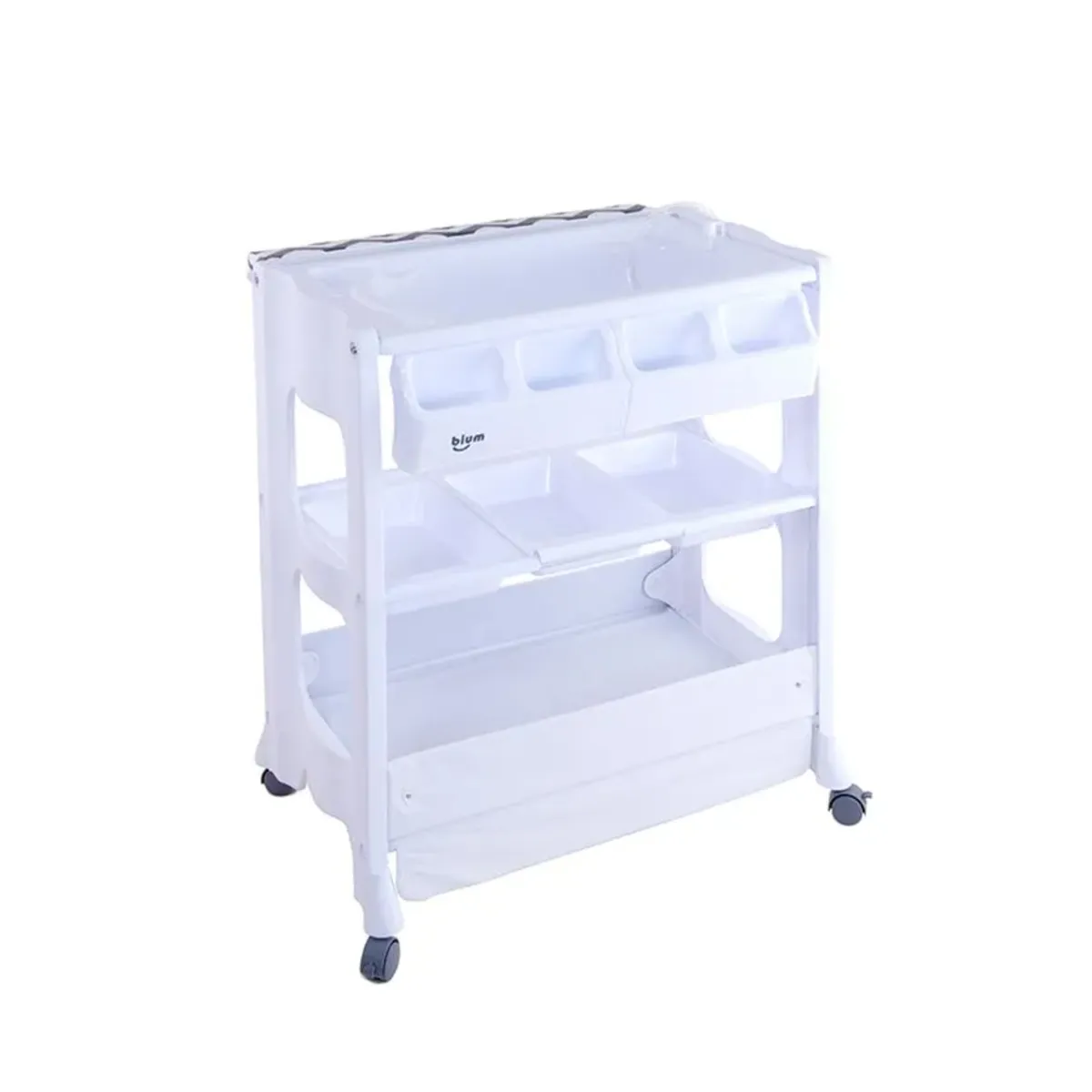 BIUM - Bañera Y Cambiador Bebe Deluxe 2 En 1 Bium Blanco - Negro