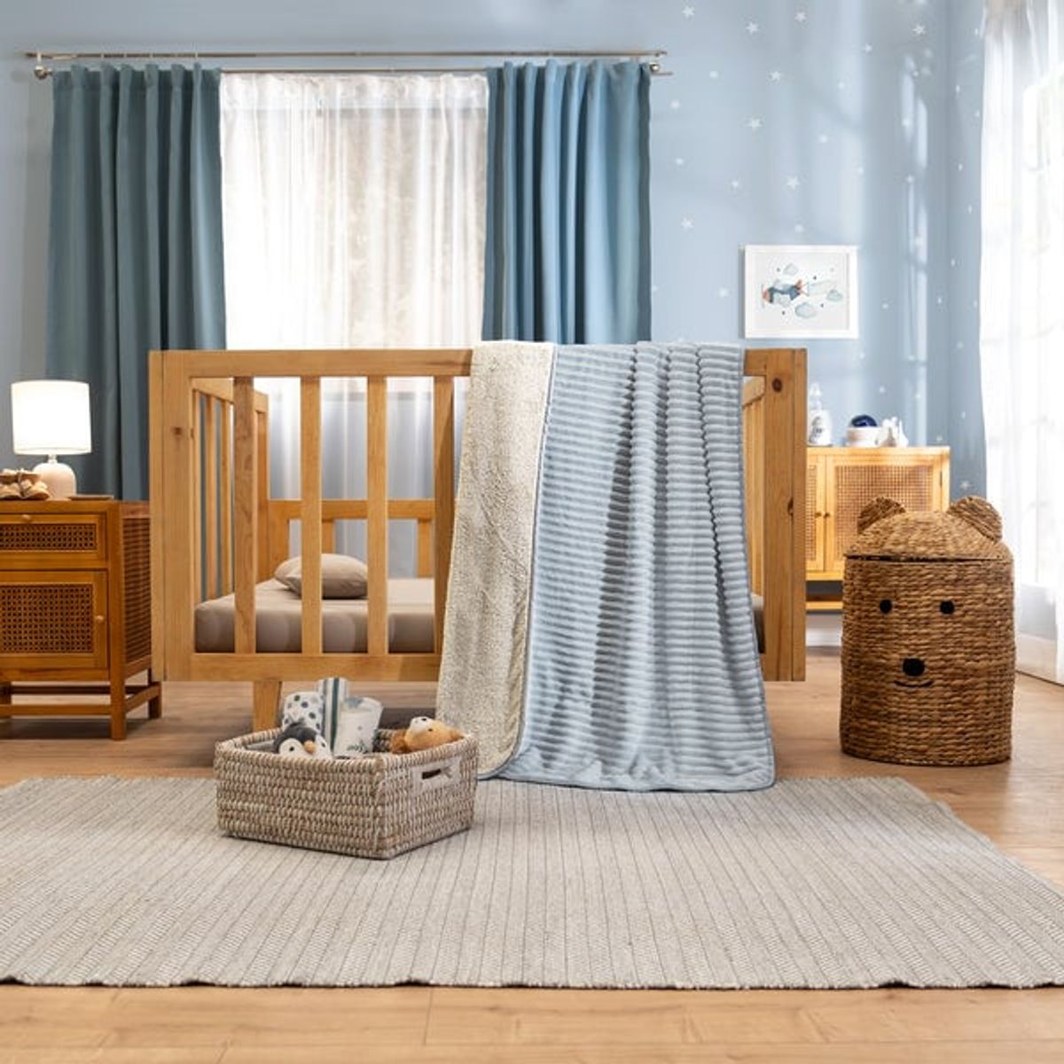VIANNEY - Cobija Baby Siberia Blue talla Cuna Vianney