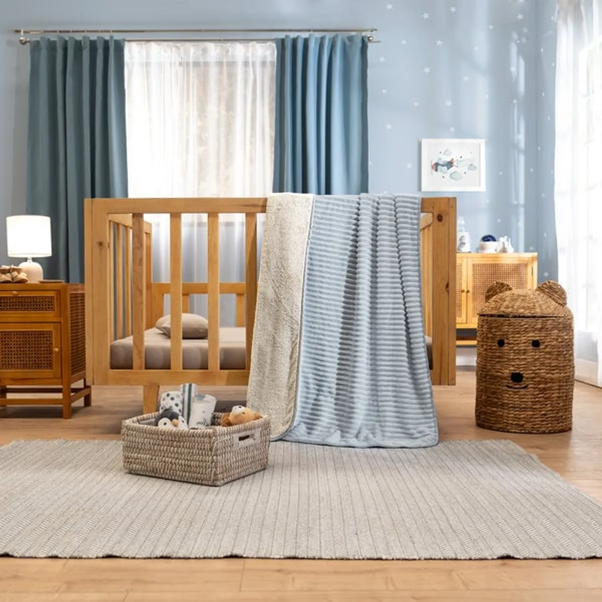 VIANNEY - Cobija Baby Siberia Blue talla Cuna Vianney