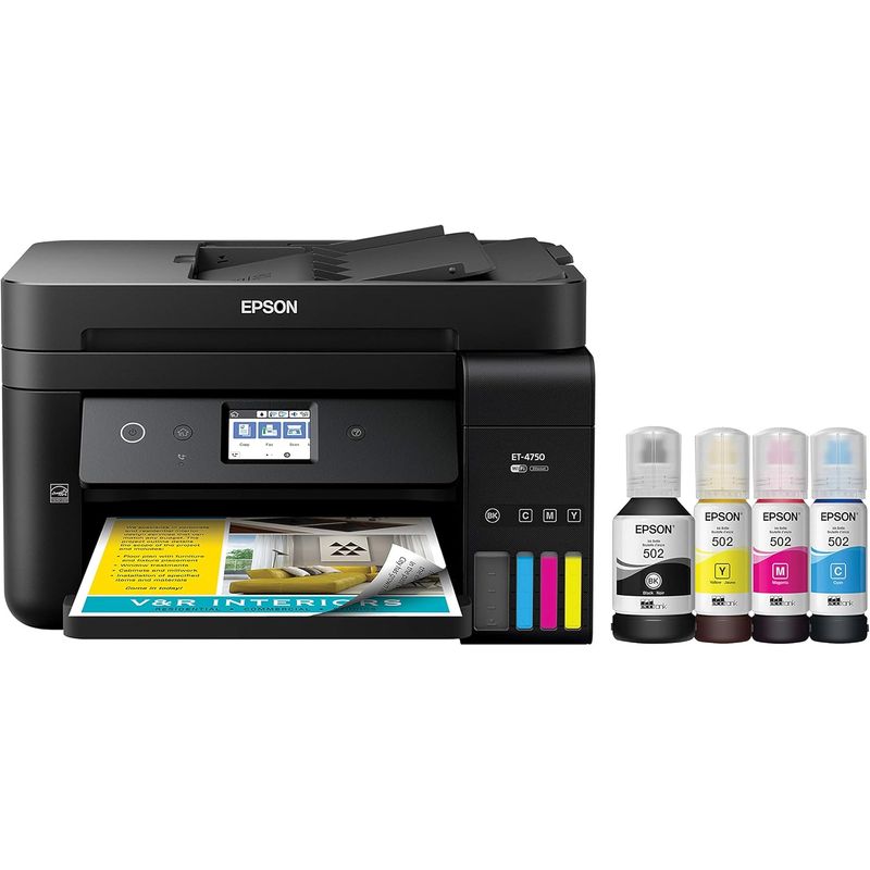 EPSON - Impresora Epson EcoTank ET-4750: multifuncional, Wi-Fi, fax