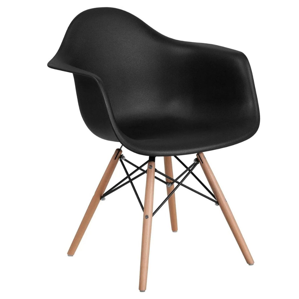 DISTRIONLINE - Silla Eames Clásica Con Brazos Color Negro