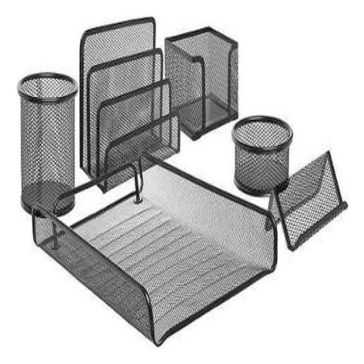 OFFICE - Set Oficina X 6 Organizador Malla Escritorio Office Mesh