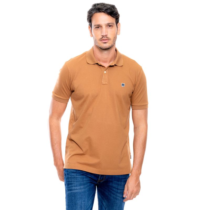 COLOR BLUE - Polo Unicolor Logo Bordado