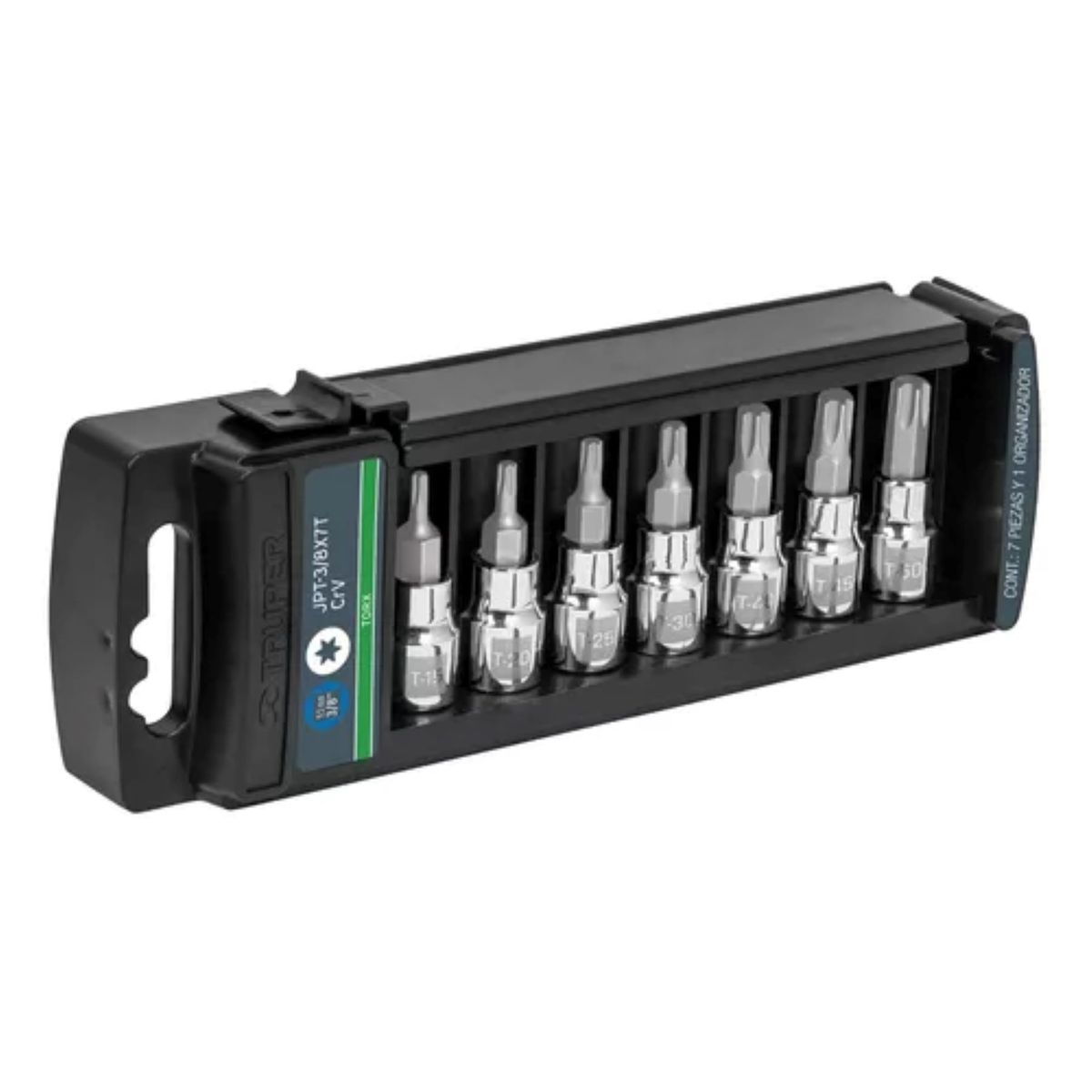 TRUPER - Juego De Copas Punta Torx 7 Pcs Cuadrante 3/8 Truper