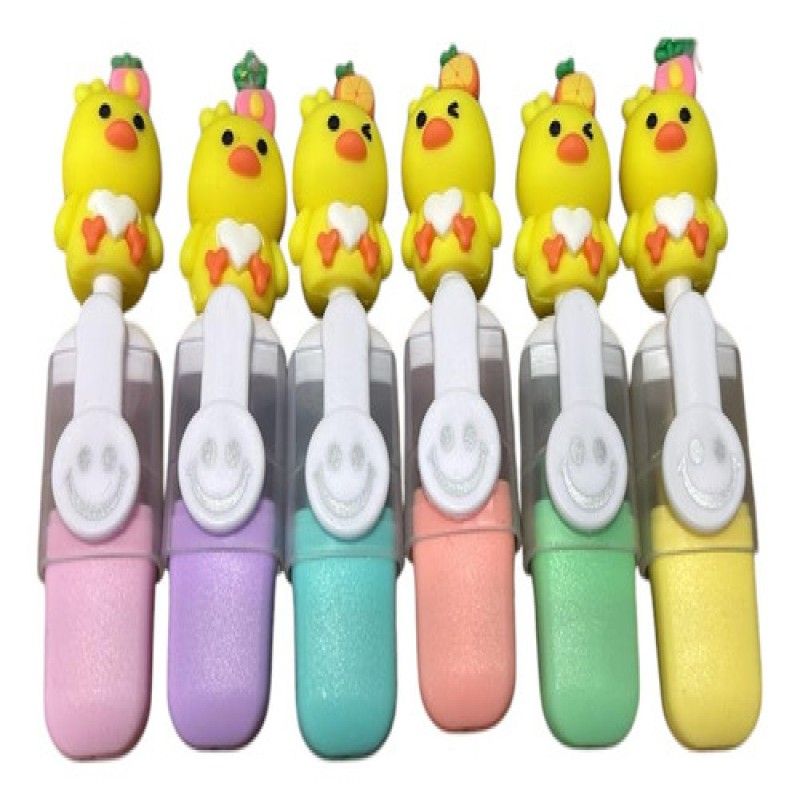 GENERICO - Marcador Resaltador Infantil Pollitos Estuche X6