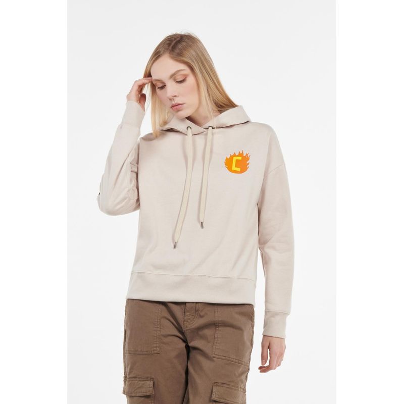 KOAJ - KOAJ Buzo con capota kaky claro oversize y estampados del Fest MUJER