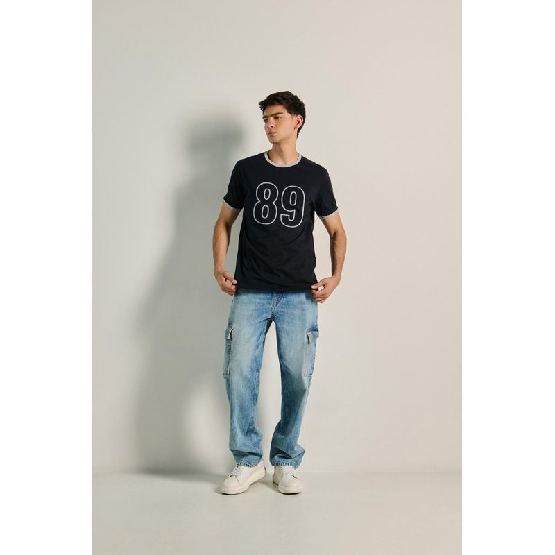 KOAJ - KOAJ Camiseta unicolor con contrastes, arte college y manga co HOMBRE
