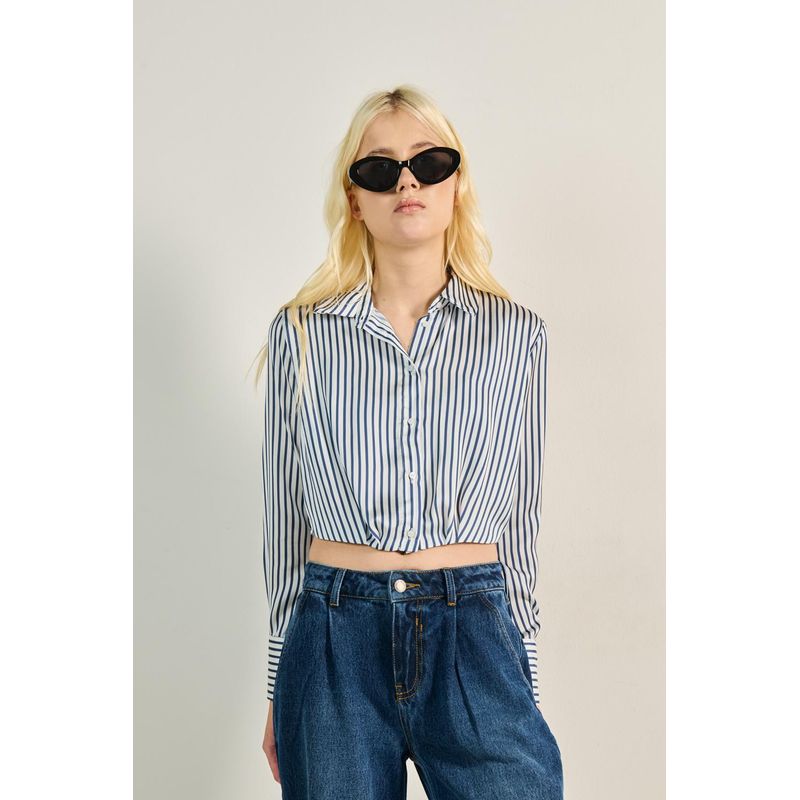 KOAJ - KOAJ Blusa crop top crema clara para mujer cuenta con cuello c MUJER