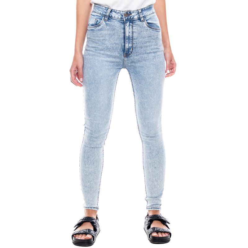 COLOR BLUE - High Waist Skinny Fit Jeans Tono Claro