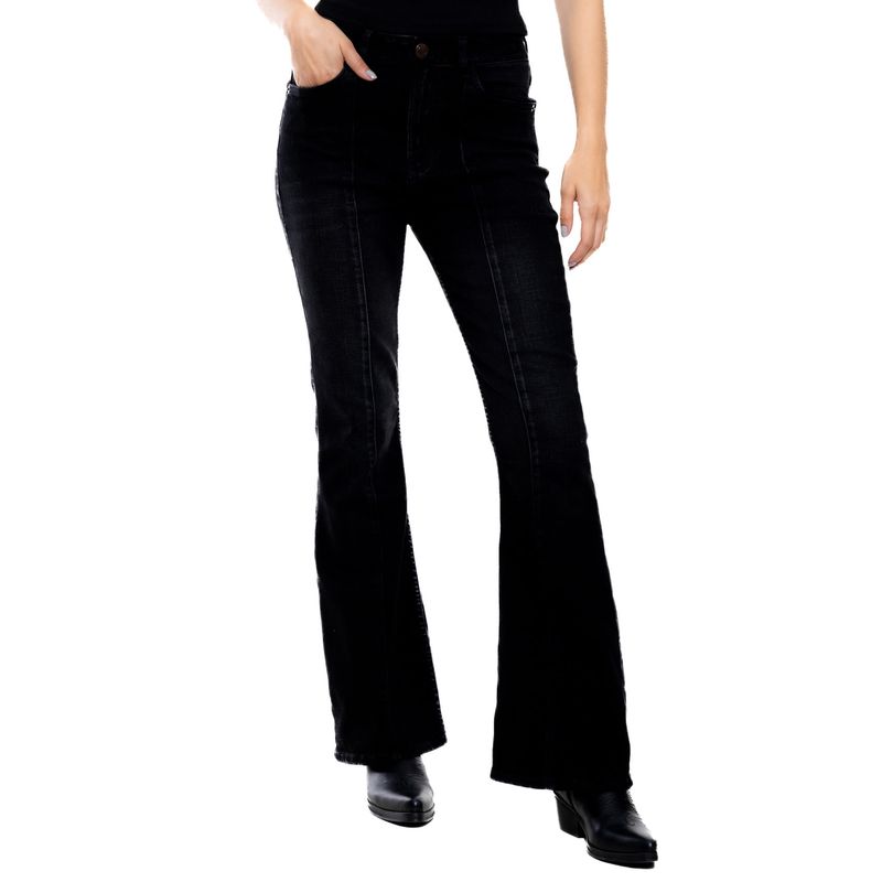 COLOR BLUE - High Waist Flare Jeans Confort