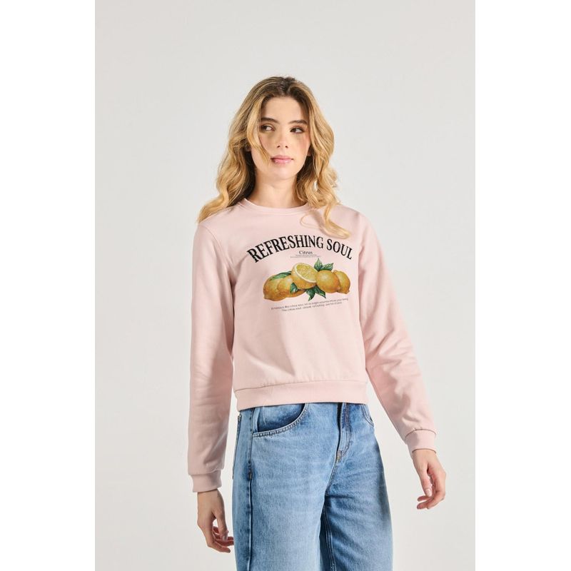 KOAJ - KOAJ Sueter cuello redondo con estampado de naranjas primavera MUJER