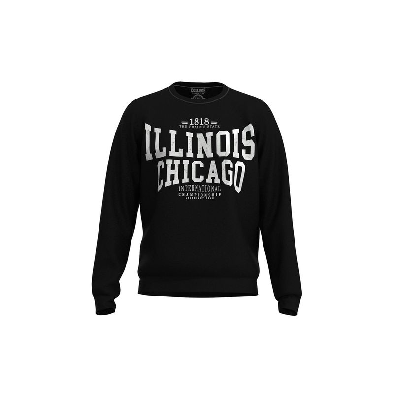 KOAJ - KOAJ Buzo unicolor cuello redondo con diseÃ±o college de Ill MUJER