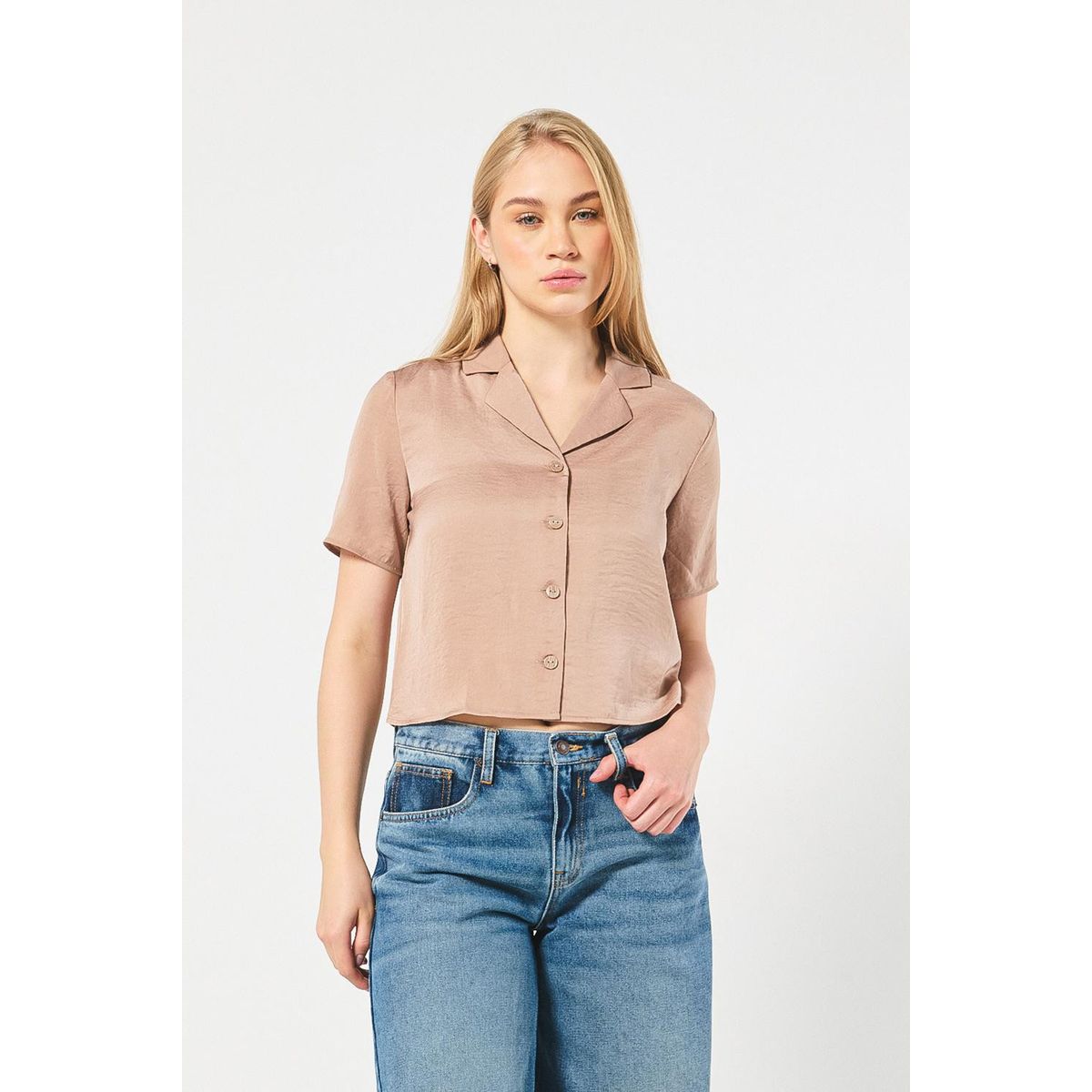 KOAJ - KOAJ BLUSA CAMISERA CROP MANGA CORTA. Mujer