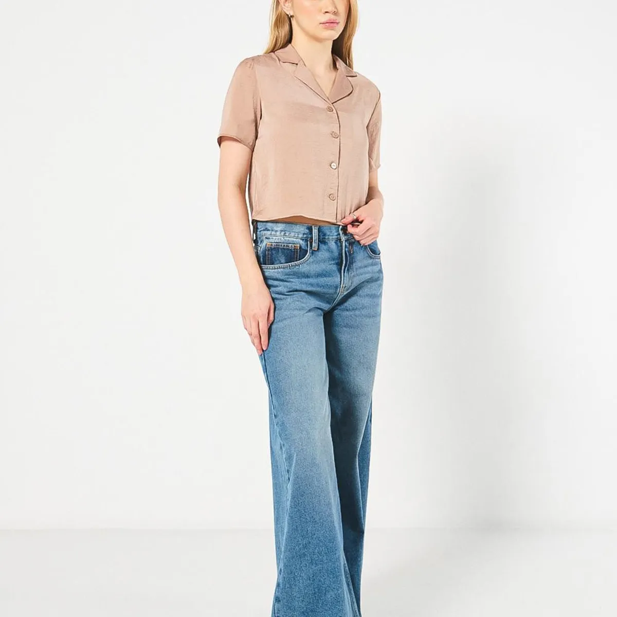 KOAJ - KOAJ BLUSA CAMISERA CROP MANGA CORTA. Mujer