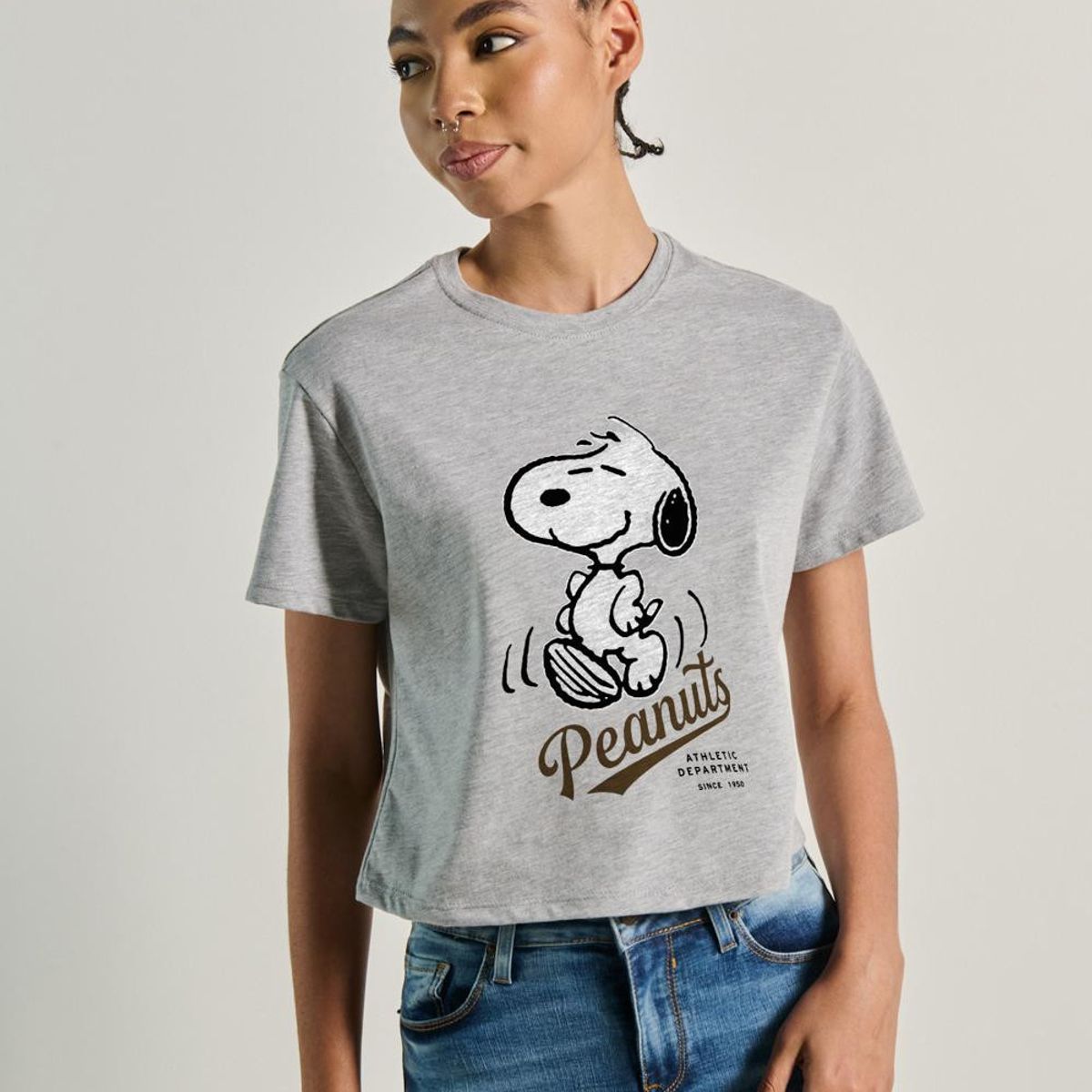 KOAJ - KOAJ Camiseta para mujer de silueta crop top unicolor, elabora MUJER