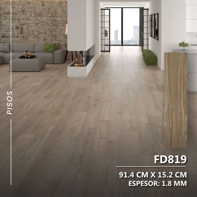 GENERICO - Piso Vinilico PVC Autoadhesivo 3D 5m2 Decokasa - FD819