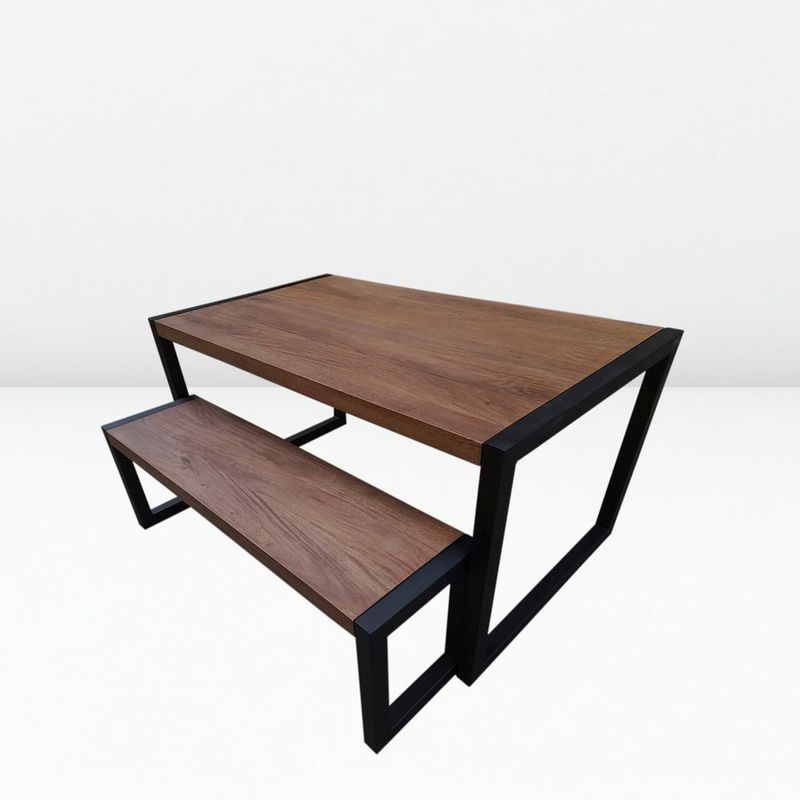 22 GRADOS DECORACION - Juego Comedor Anton Rustico Industrial 200x90cm