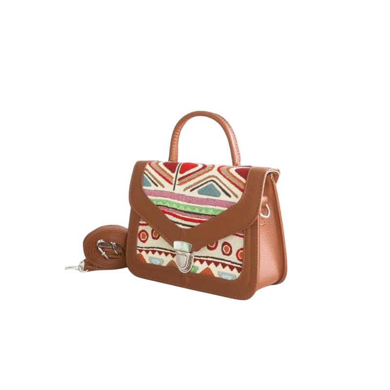 GENERICO - Bolso Dama Manos Libres Gobelino Estampado Mujer-Miel