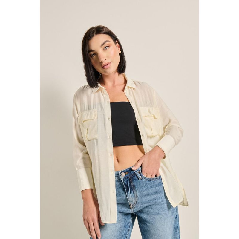 KOAJ - KOAJ Blusa utilitaria en colores sólidos, manga larga. MUJER