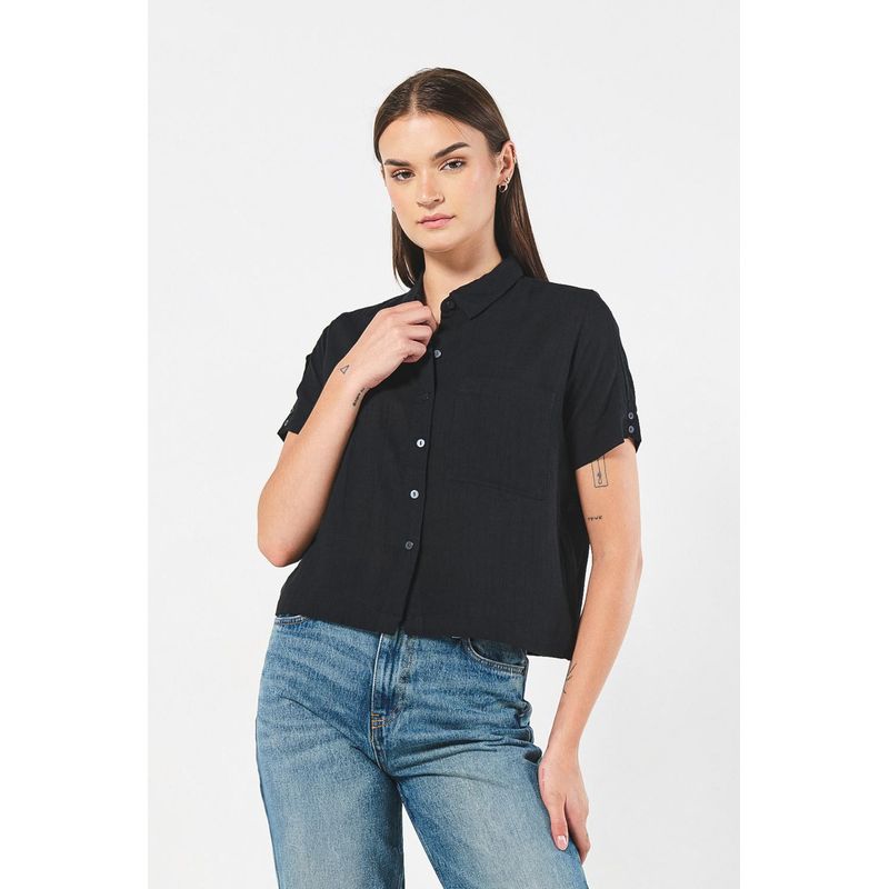 KOAJ - KOAJ BLUSA CAMISERA CROP MANGA CORTA. MUJER