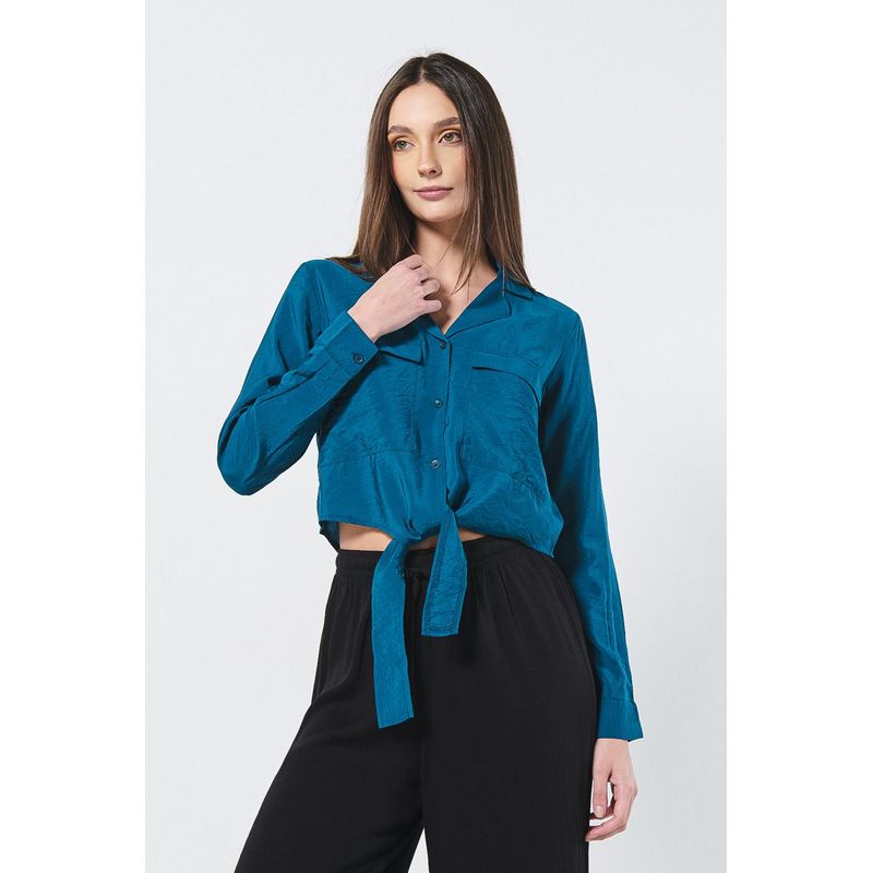 KOAJ - KOAJ CUELLO CAMISERO CROP Mujer