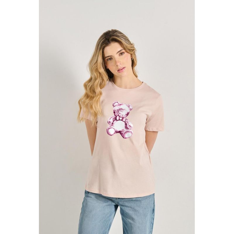 KOAJ - KOAJ Camiseta manga corta de estampado de oso MUJER