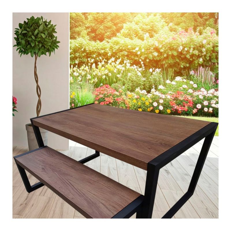 22 GRADOS DECORACION - Juego Comedor Anton Rustico Industrial 180x70cm