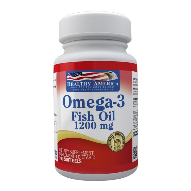 HEALTHY AMERICA - Omega 3 fish oil 1200mg 100 cápsulas healthy america