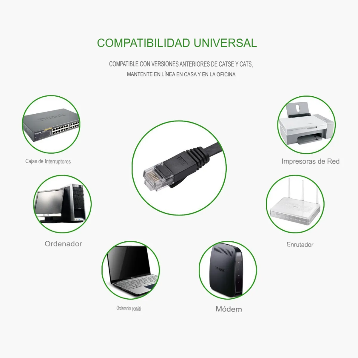 GENERICO - Cable De Red Ethernet Cat6 Utp De 0,5m Negro 1000 Mbps