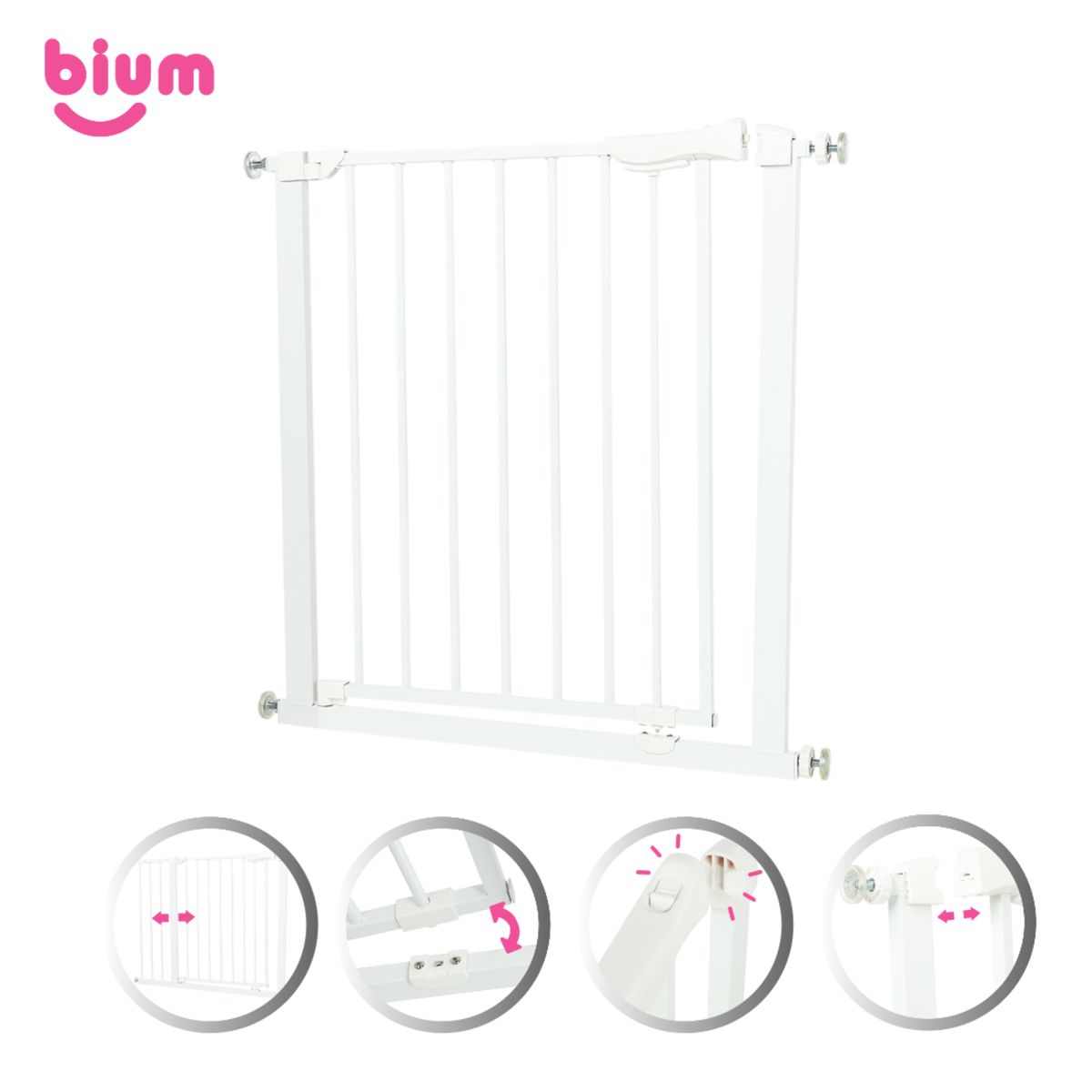 BIUM - Reja De Seguridad Bium Blanca Multiusos Para Bebe