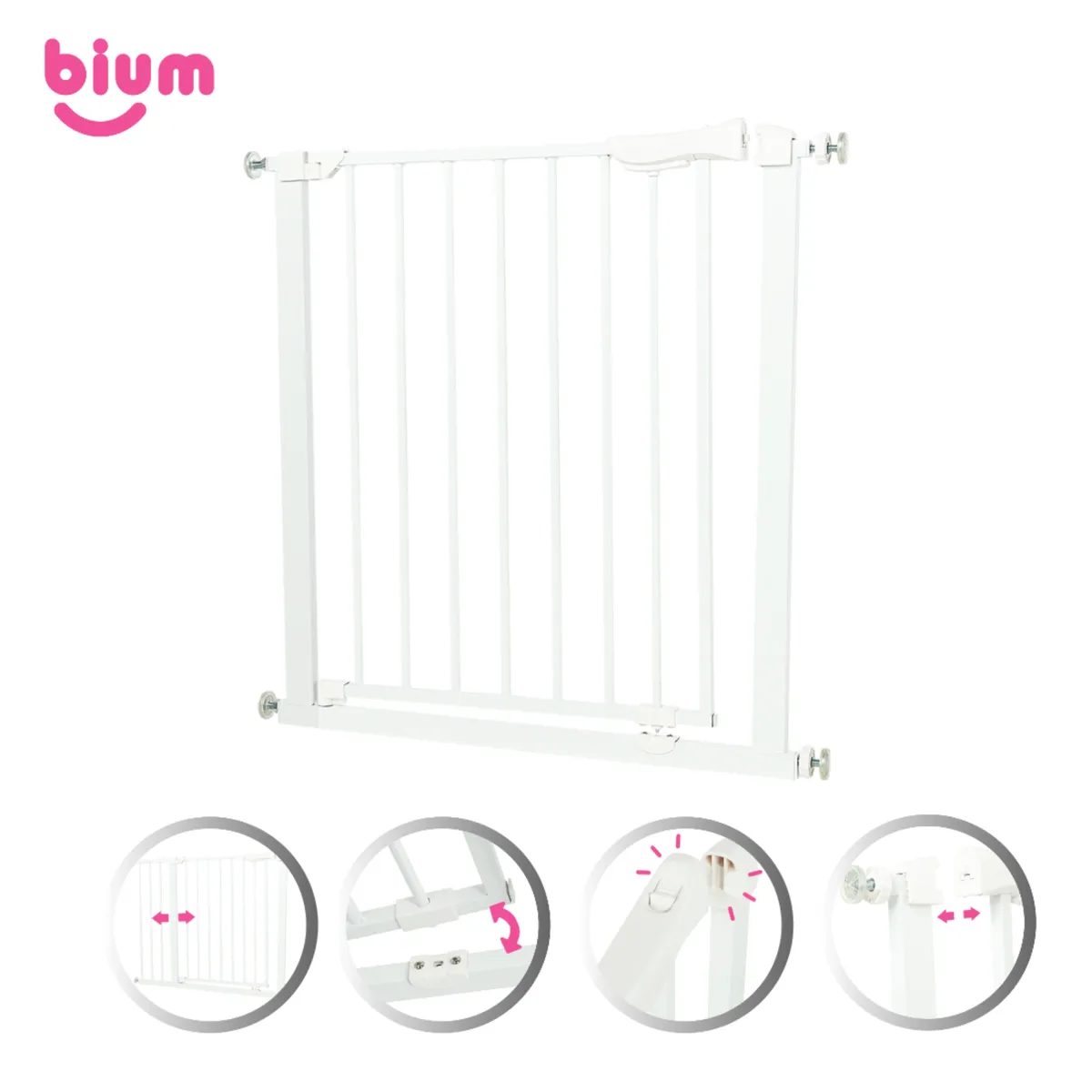 BIUM - Reja De Seguridad Bium Blanca Multiusos Para Bebe