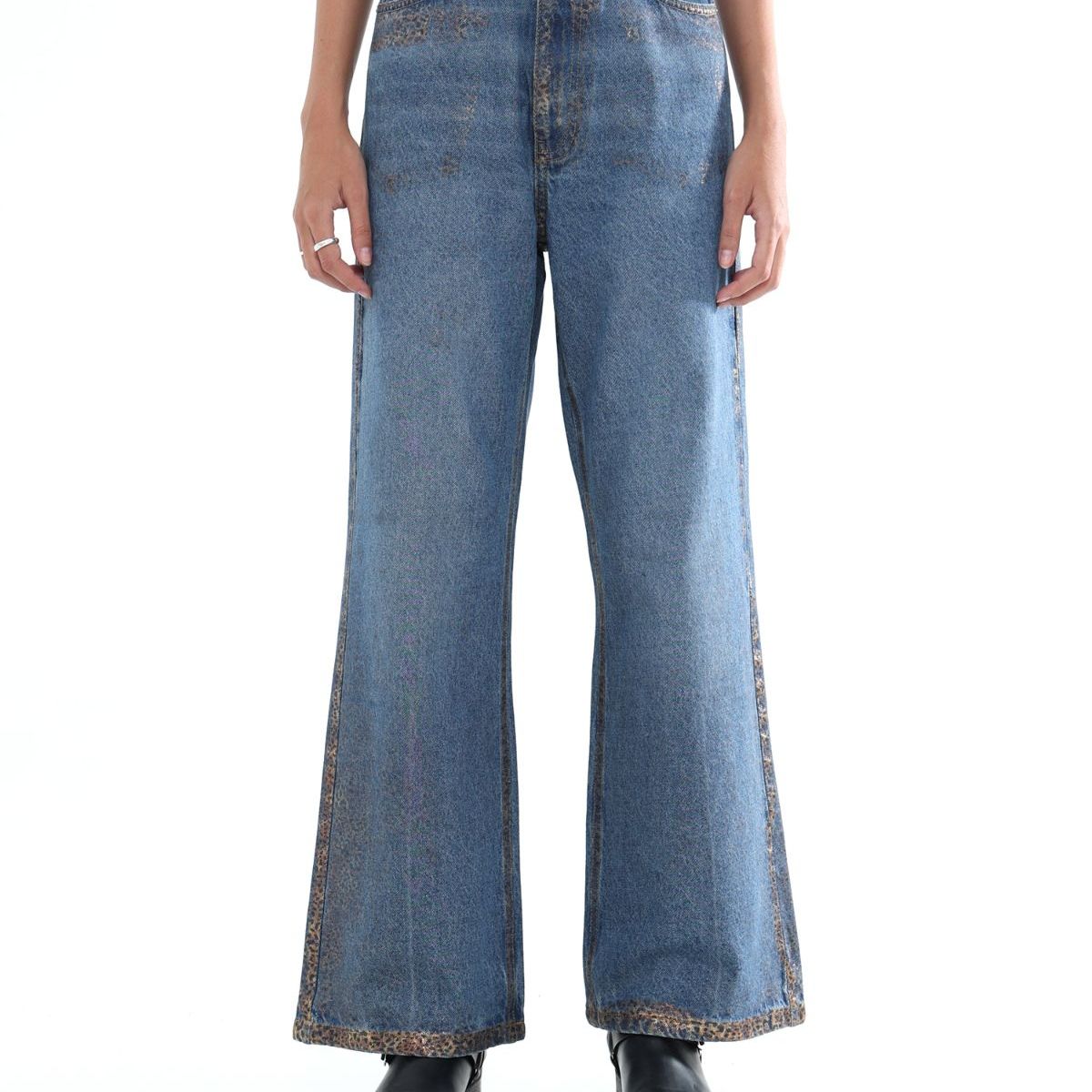 SEVEN SEVEN - Jeans Wide Leg Con Foil  Para Mujer Azul Seven Seven