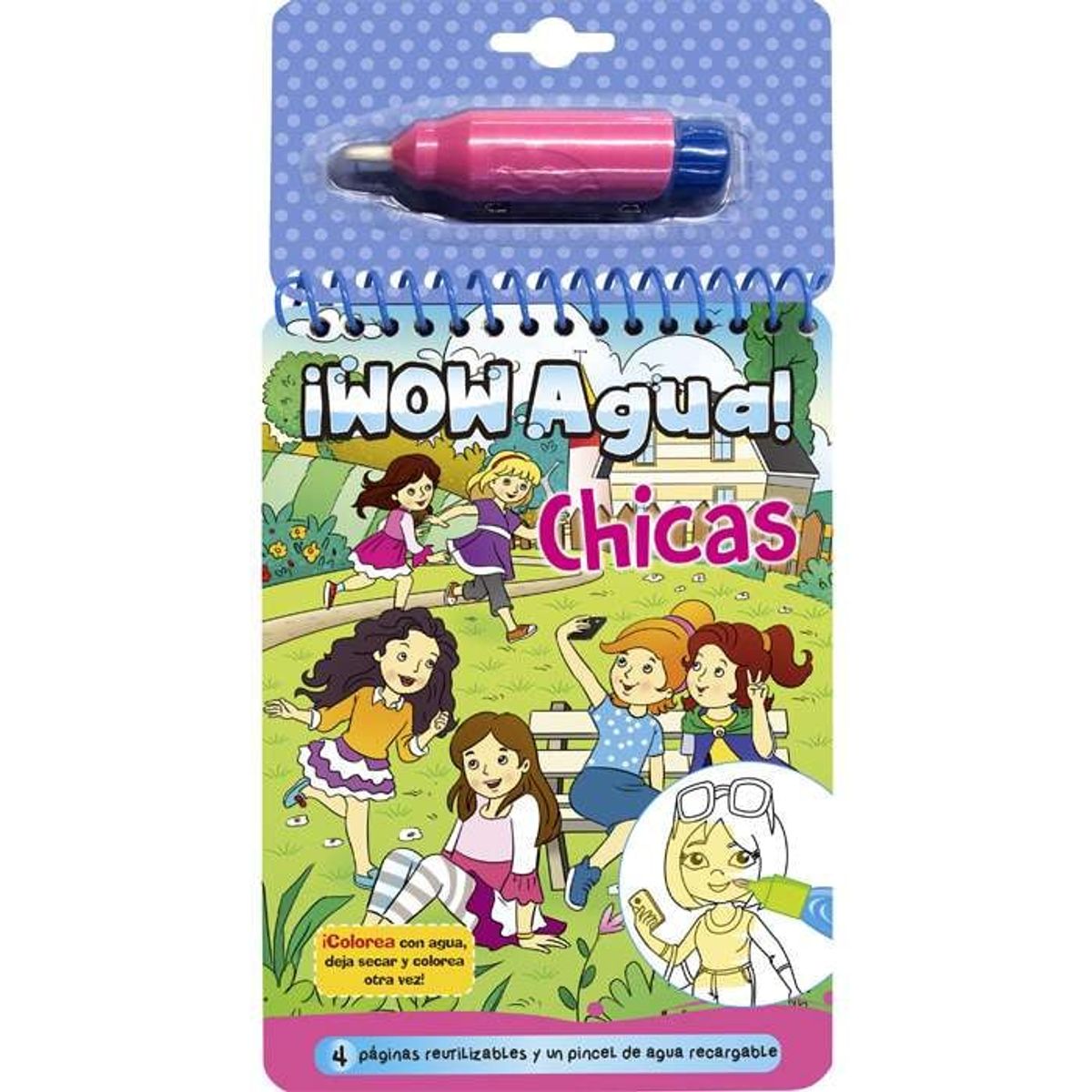 LEXUS - Libro Wow Agua Chicas Con Pincel Mágico Reutilizable Niños