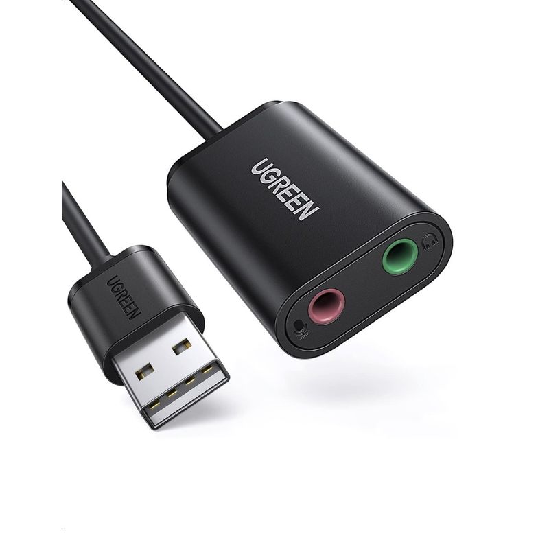 UGREEN - UGREEN Adaptador de Audio USB a Jacks 35mm Audio-microfono