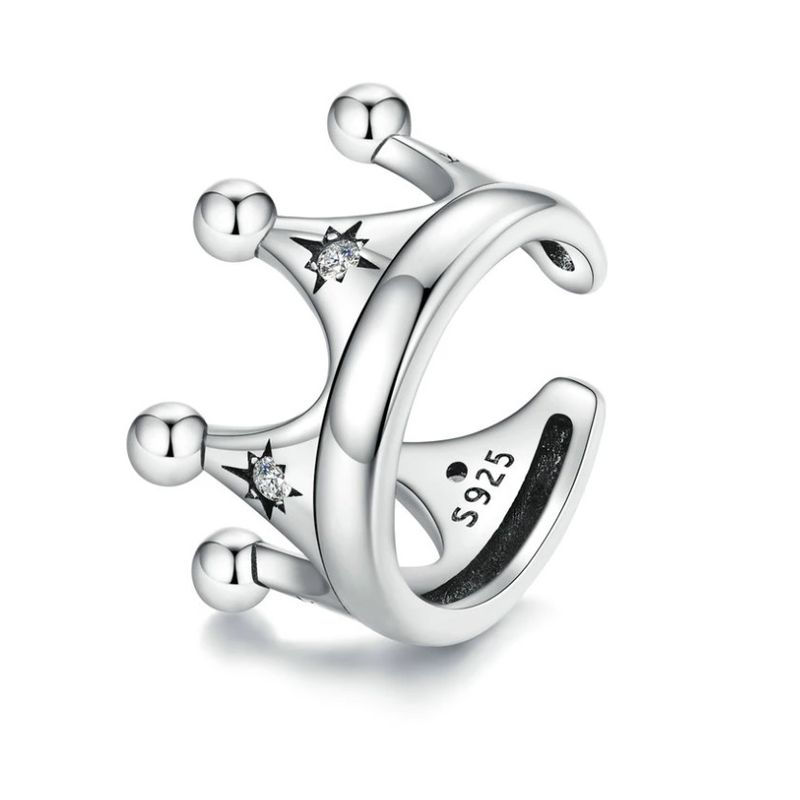 ALHAJAS - Arete Earcuff Cartílago Para Mujer Corona Reina En Plata