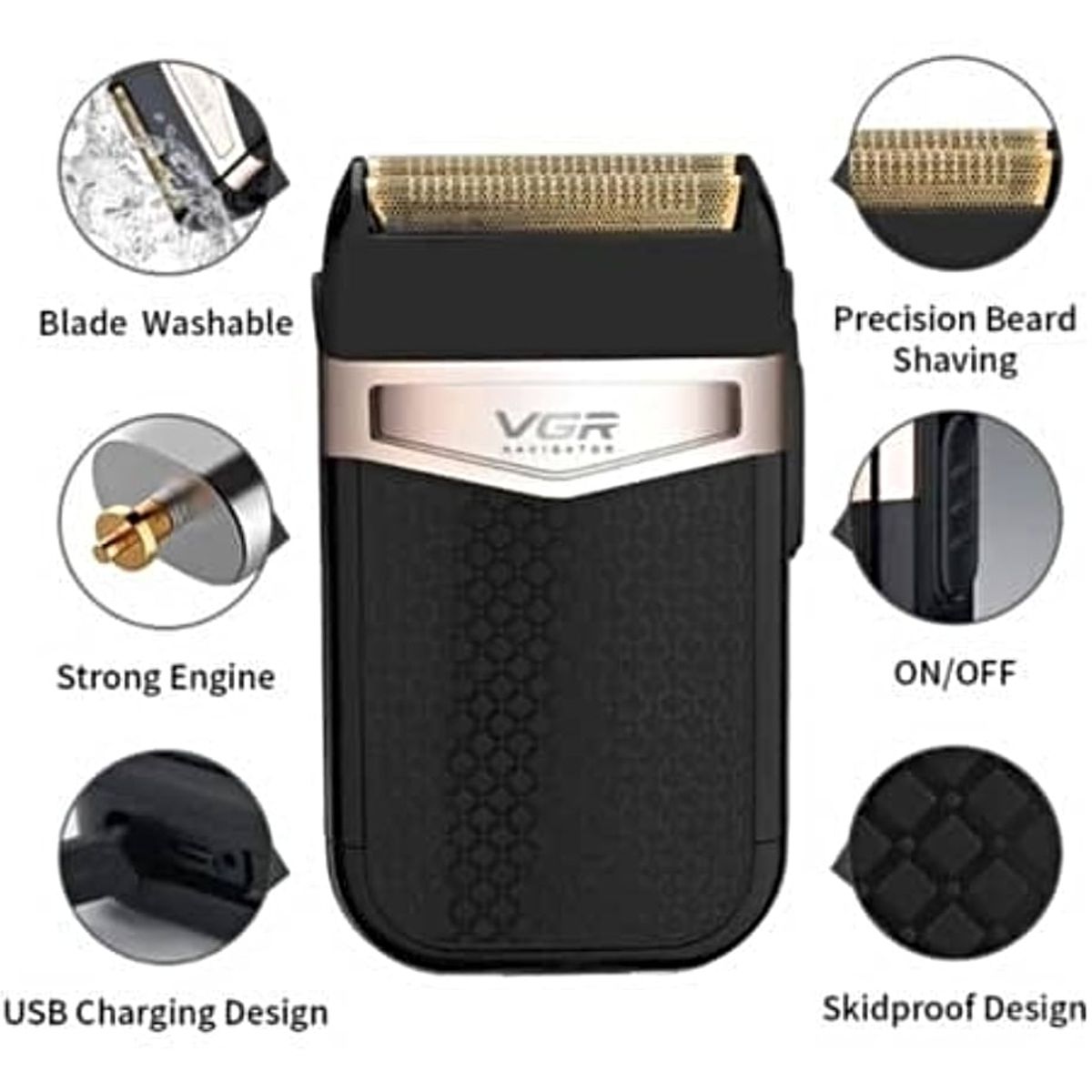 VGR - Máquina Afeitadora Rasuradora Inalámbrica Vgr V-331
