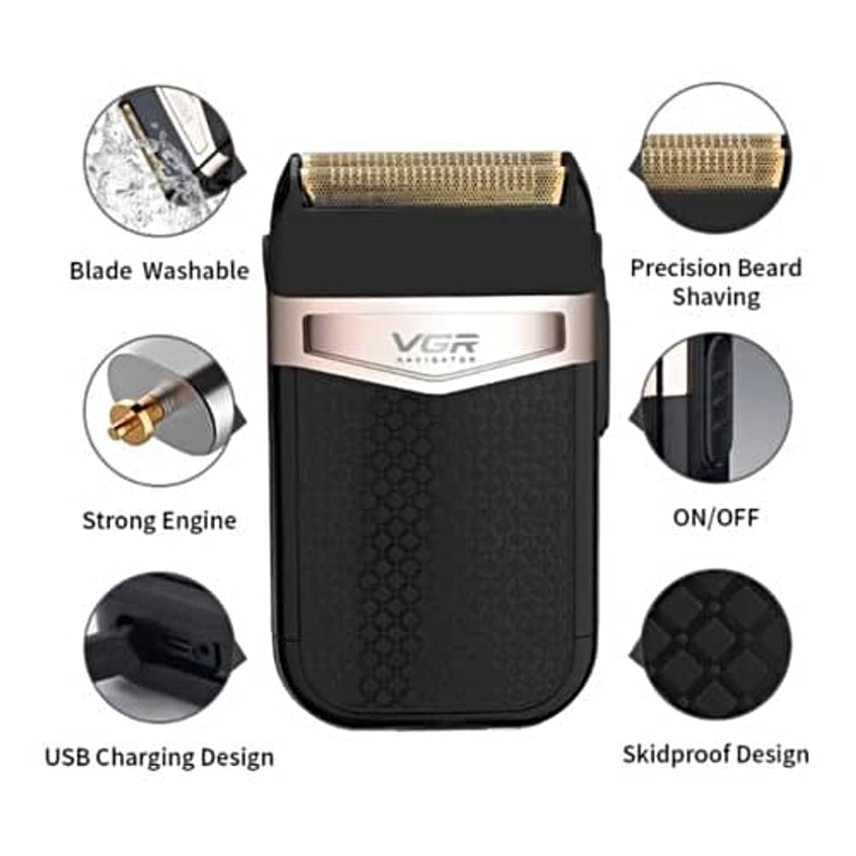 VGR - Máquina Afeitadora Rasuradora Inalámbrica Vgr V-331