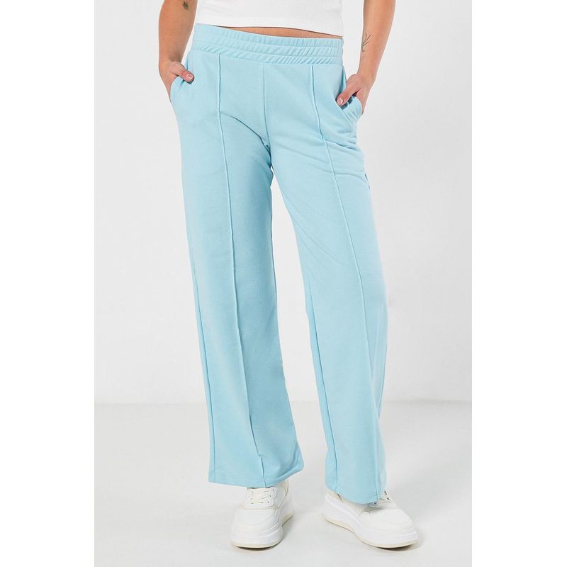 KOAJ - KOAJ Pantalón jogger para mujer unicolor bota recta con vena c MUJER