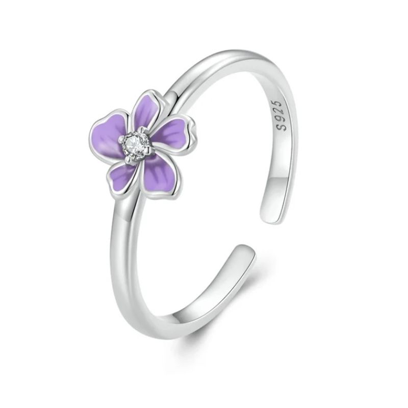 ALHAJAS - Anillo Alhajas Ajustable Para Mujer Flor Primavera En Plata 925