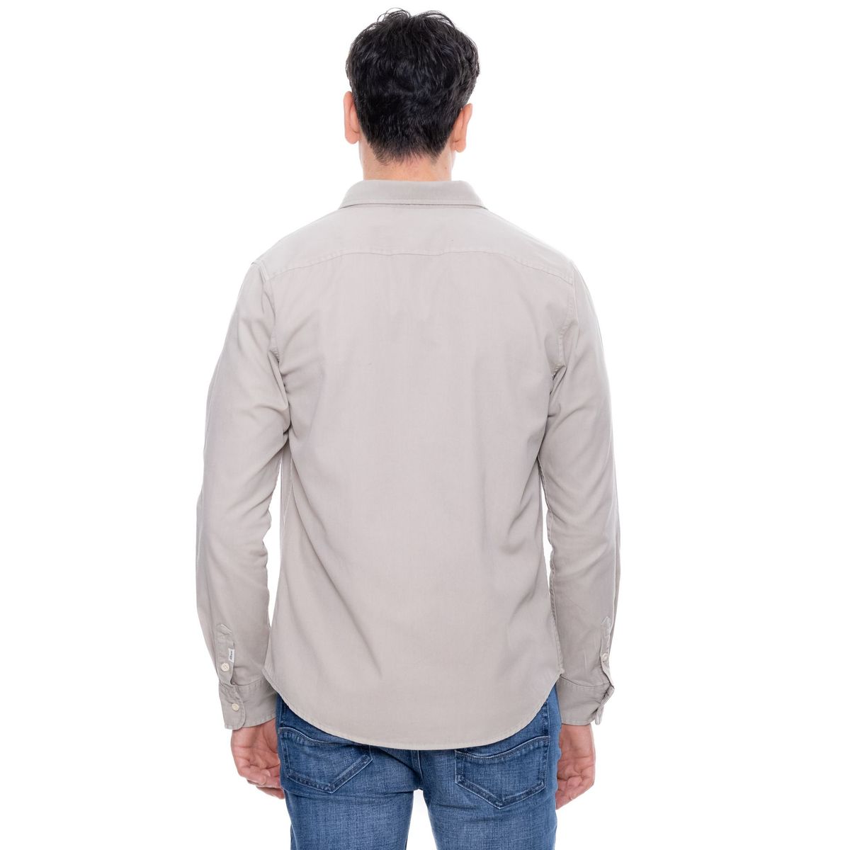 COLOR BLUE - Camisa Manga Larga Unicolor