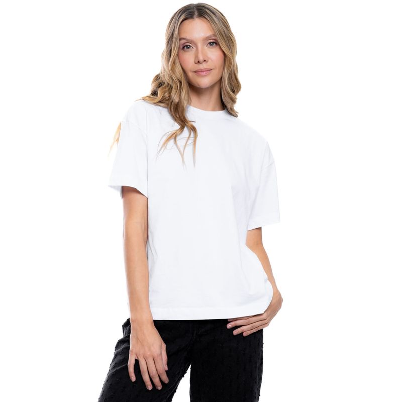 COLOR BLUE - Camiseta Cuello Redondo En Rib Unicolor