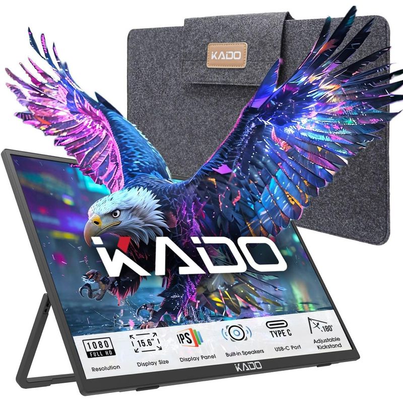 KY - Kado Monitor portátil de 15,6 pulgadas FHD 1080p,USB-C HDMI