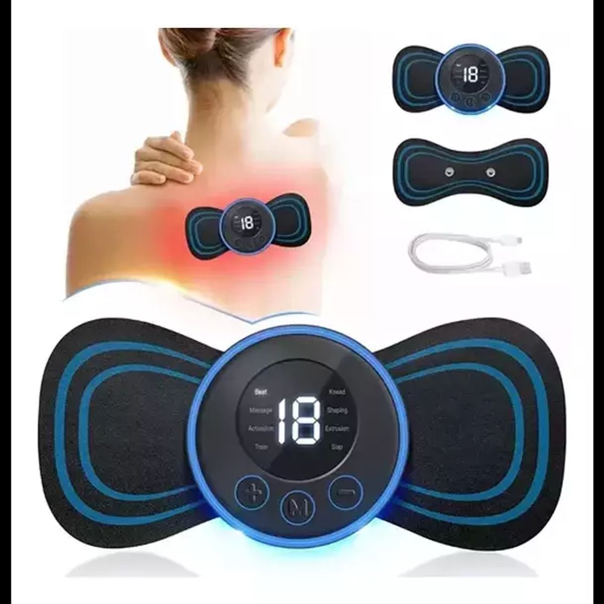 GENERICO - Masajeador Ems Smart Mini Parche Estimulador Gimnasia Cuello