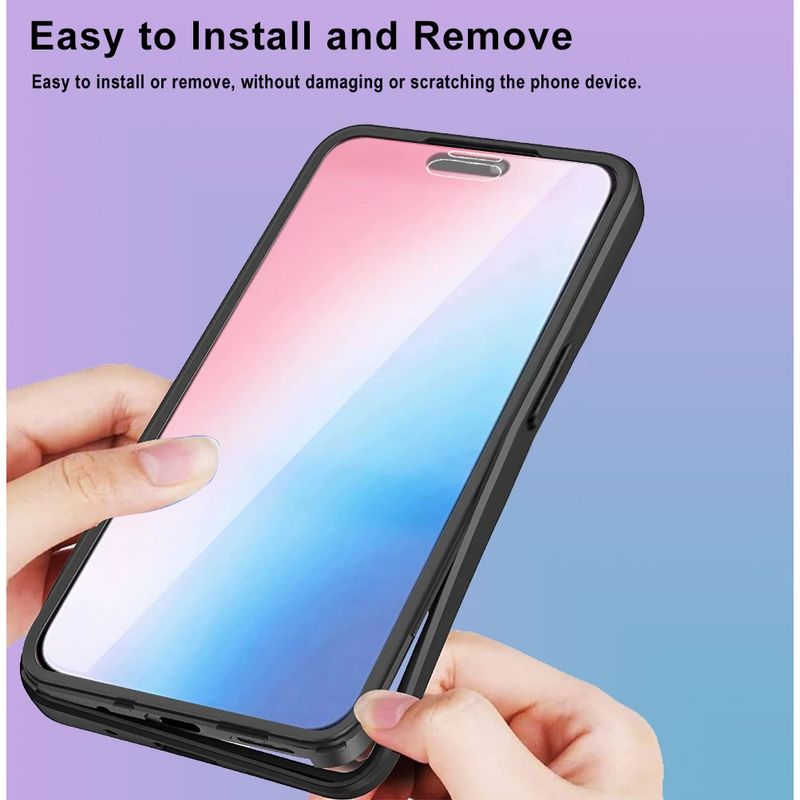GENERICO - Estuche Protector Case Funda 2En1 Full 360 Para Iphone 13 ProMax Negro