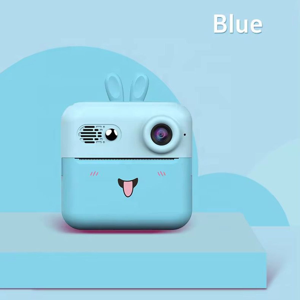 LANZURY IMPORTACIONES - Camara Impresora Termica Infantil Portatil Animada- AZUL