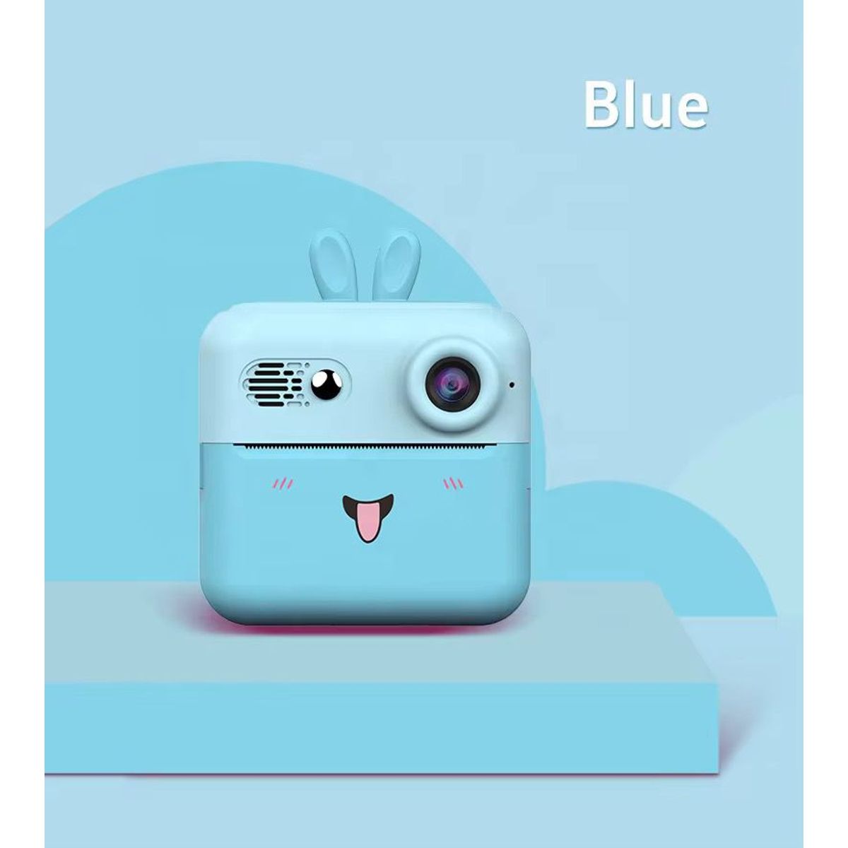 LANZURY IMPORTACIONES - Camara Impresora Termica Infantil Portatil Animada- AZUL