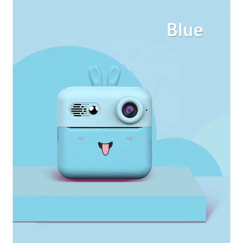 LANZURY IMPORTACIONES - Camara Impresora Termica Infantil Portatil Animada- AZUL